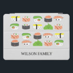 Sushi Family Illustration Personalized<br><div class="desc">Featuring the cute sushi variety illustrations my daughter and I worked on together. We love sushi and illustrating them together was so much fun. This tablet case design is on a white background but change up the color as desired. Black tray (available in nature wood tray color)</div>