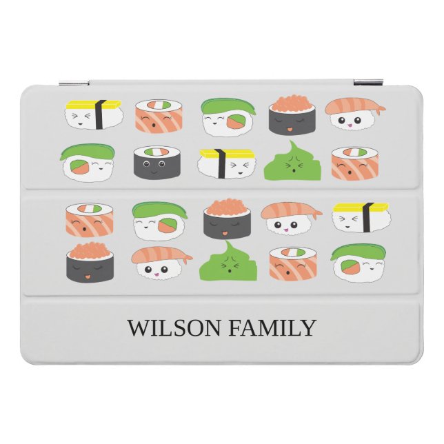 Sushi Family Illustration Personalized iPad Pro Cover (Horizontal)