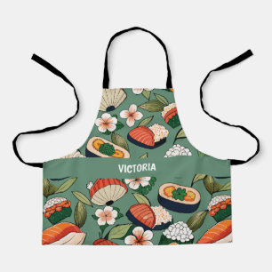 Sushi Floral Custom Pattern Apron