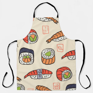Sushi food, seamless pattern design. apron