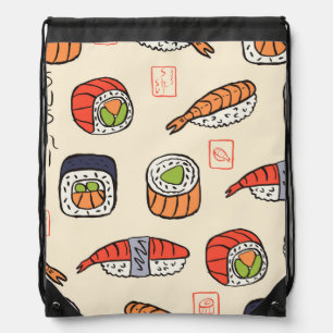 Sushi food, seamless pattern design. drawstring bag