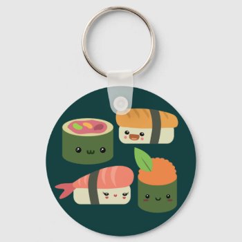 Sushi Friends Keychain by Middlemind at Zazzle