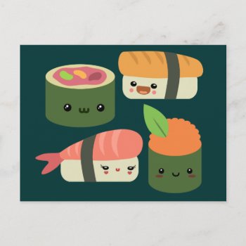 Sushi Friends Postcard by Middlemind at Zazzle
