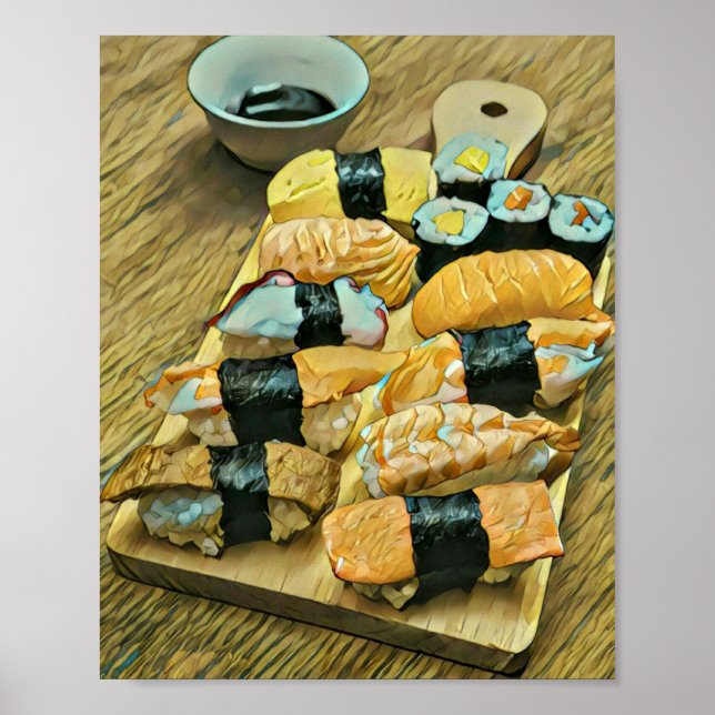Sushi gift for food lovers poster (Front)