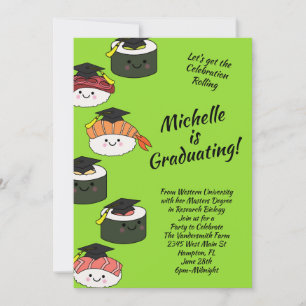 Sushi Graduation Party Invitation