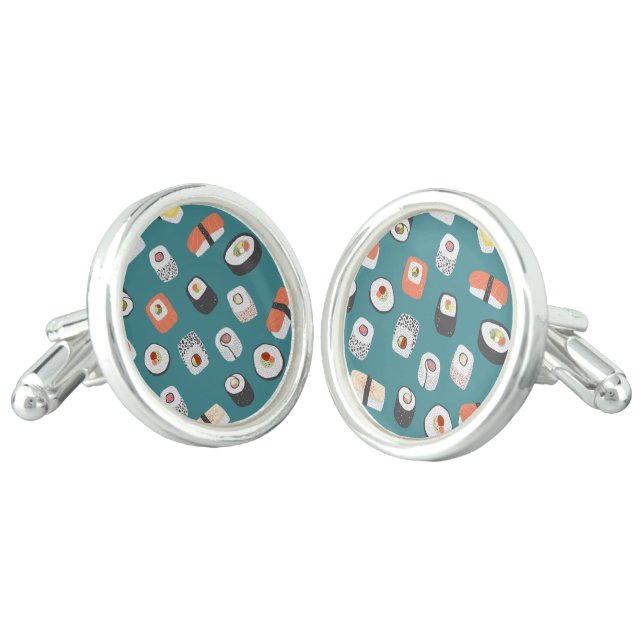 Sushi Green Cufflinks (Angled)
