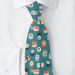 Sushi Green Neck Tie<br><div class="desc">Delicious Japanese sushi nigiri maki roll Japanese food art design on a teal green background. Perfect for your favourite gourmet,  chef or foodie.</div>