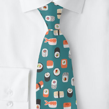 Sushi Green Neck Tie by Squirrell at Zazzle