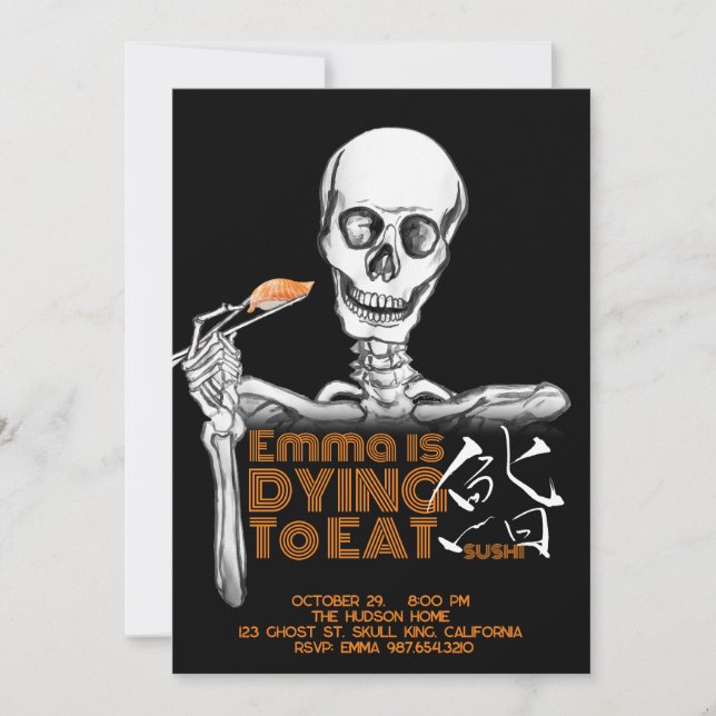 SUSHI Halloween party invitation cards (Front)