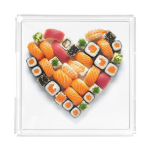 Sushi heart acrylic tray