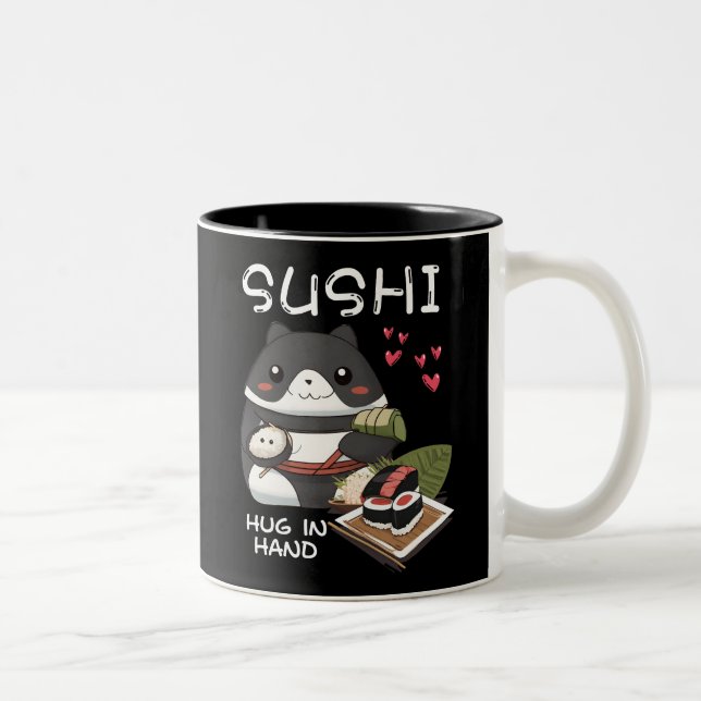 Sushi Hug in Hand Two-Tone Coffee Mug (Right)