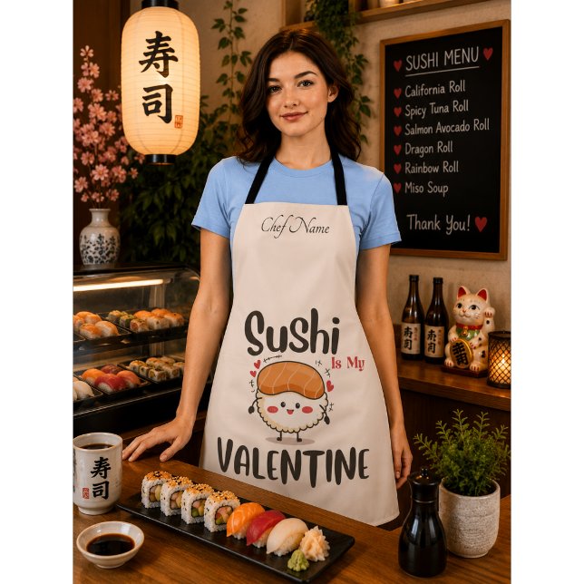Sushi Is My Valentine  Apron (Creator Uploaded)