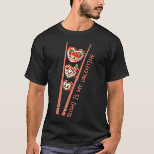 Sushi Is My Valentine Cute Retro Heart Shaped Sush T-Shirt
