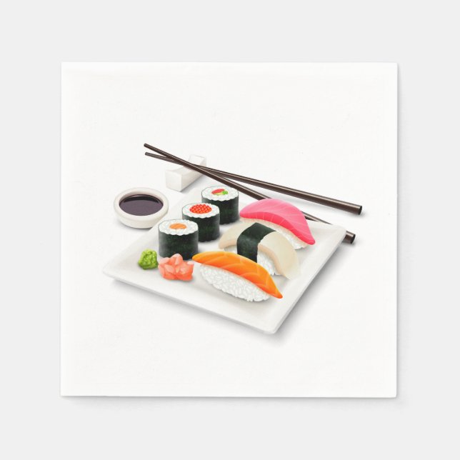 Sushi Japanese dinner party Napkins (Front)