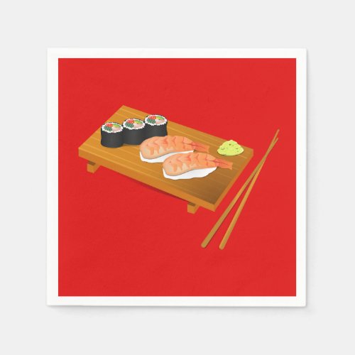 Sushi Japanese dinner party Napkins