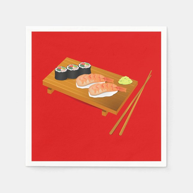 Sushi Japanese dinner party Napkins (Front)