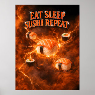 Sushi Japanese Flavor Energy Poster