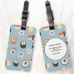 Sushi Japanese Food Art Custom Name Luggage Tag<br><div class="desc">Scrumptious and cute Japanese sushi pattern.
Change the contact details on the back.</div>