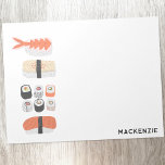 Sushi Japanese Food Art Personalized Notepad<br><div class="desc">A stack of delicious Sushi from Japan.  Makes your stationery more fabulous.  Original art by Nic Squirrell. Change the name to personalize,  or remove it if you prefer.</div>
