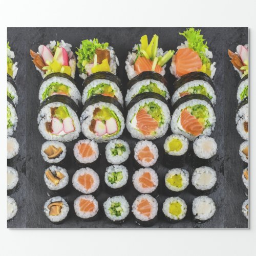 Sushi Japanese Food Pattern Wrapping Paper