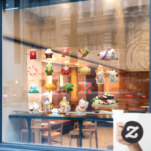 Sushi Japanese Food Restaurant Business  Window Cling