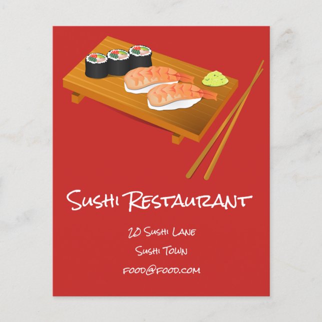 Sushi Japanese food restaurant Flyer (Front)