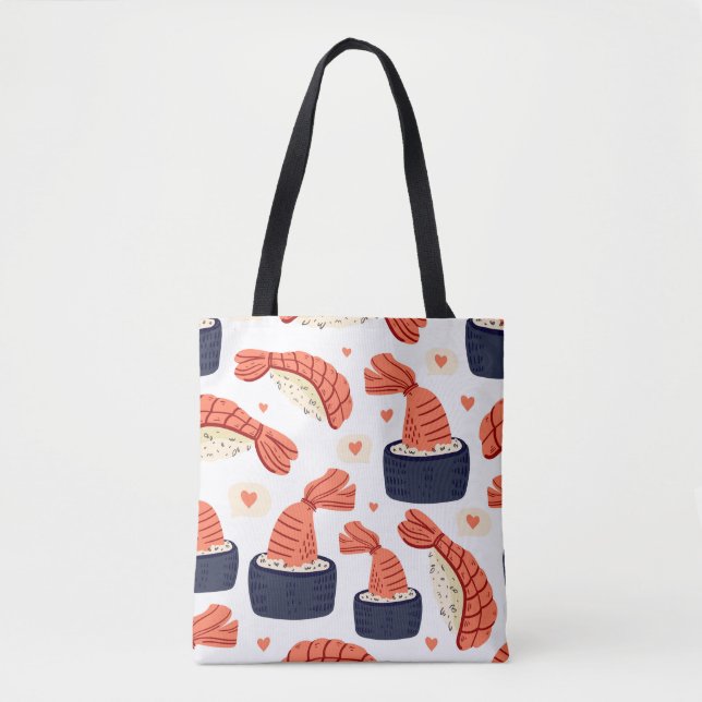 Sushi Japanese Food Seamless Pattern Tote Bag (Front)