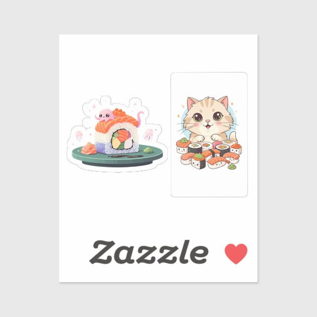 sushi kawai stickers (Sheet)