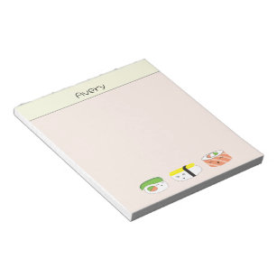 Sushi Kawaii Illustration Personalized  Notepad