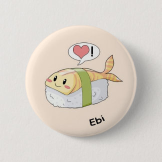 Sushi kawaii pinback button