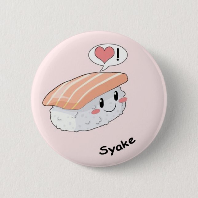 Sushi kawaii pinback button (Front)