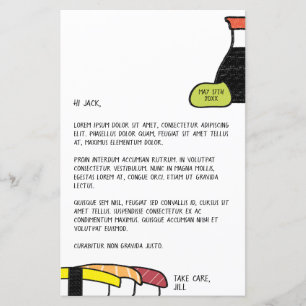 Sushi Letter Cute & Fun Wasabi w/ Date Template
