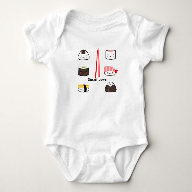 Sushi love Baby bodysuits girl and boy (Front)