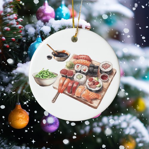 Sushi Lover Food Japanese  Ceramic Ornament