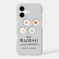 Sushi lover iPhone case with custom name and color