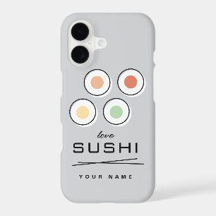 Sushi lover iPhone case with custom name and color