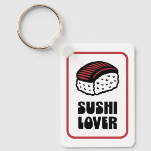 Sushi lover nigiri retro aesthetic keychain