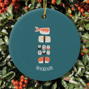 Sushi Lover Personalized Ceramic Ornament