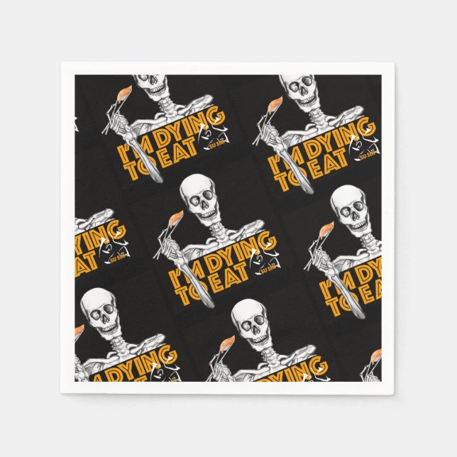 SUSHI lover skull Napkins (Front)