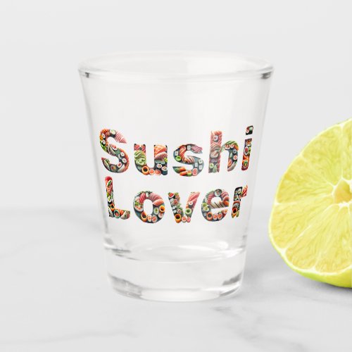 Sushi Lover Text Shot Glass