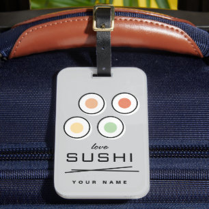 Sushi lover travel luggage tag for suitcase or bag