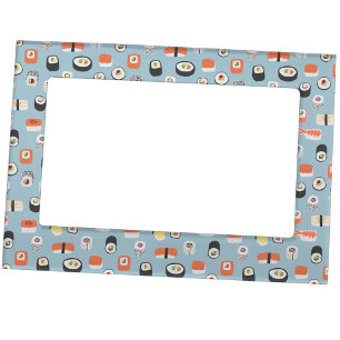 Sushi Lovers Food Art Pattern Magnetic Frame