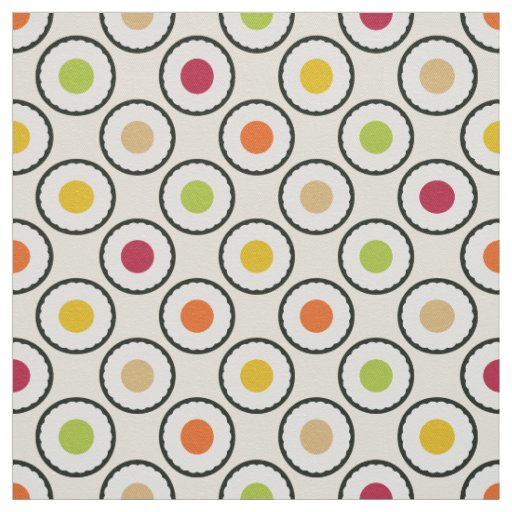 Sushi Maki Polka Dots Fabric
