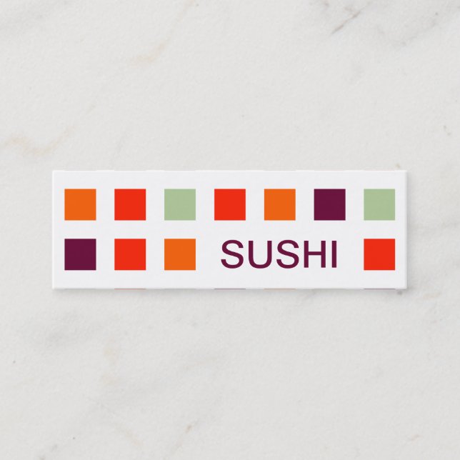 SUSHI (mod squares) Mini Business Card (Front)