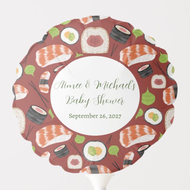 Sushi Neutral Baby Shower Balloon (Front)