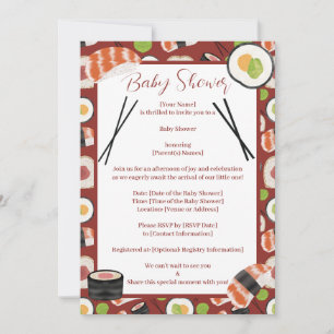 Sushi Neutral Baby Shower Invitation