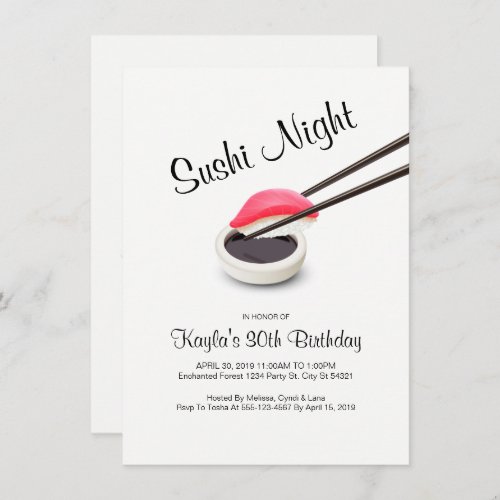 Sushi Night Invitations