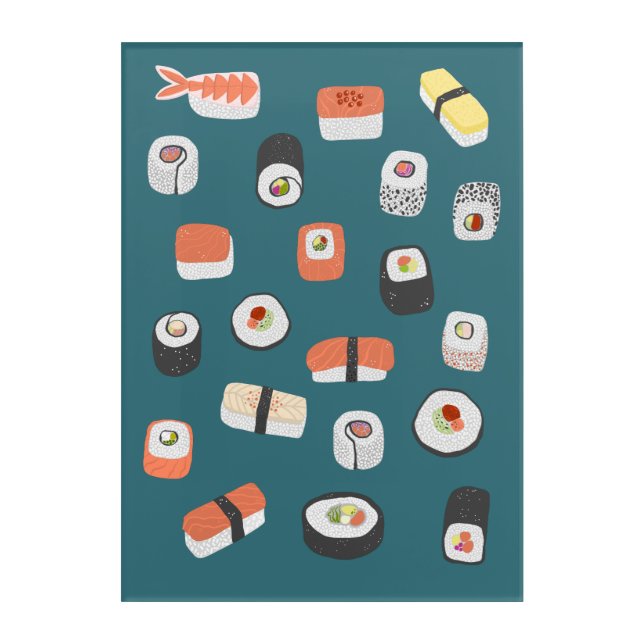 Sushi Nigiri Maki Roll Acrylic Print (Front)
