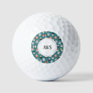 Sushi Nigiri Maki Roll Japanese Food Art Monogram Golf Balls