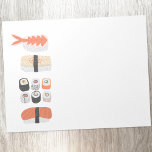 Sushi Nigiri Maki Roll Japanese Food Art Notepad<br><div class="desc">A stack of delicious Sushi from Japan.  Makes your stationery more fabulous.  Original art by Nic Squirrell.</div>